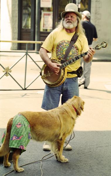 Me, my music and my dog. New Orleans, Louisiana